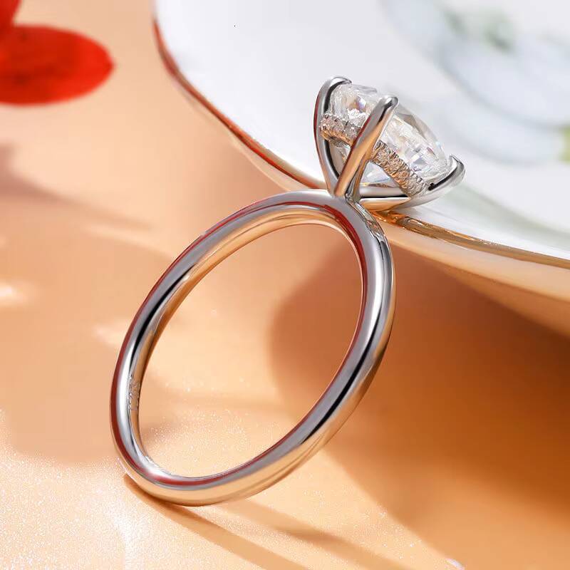 Hidden Halo Oval Moissanite Ring 1/2/3 Ct for Women 925 Sterling Silver Wedding Band Hot Sale Wholesale Dropshipping