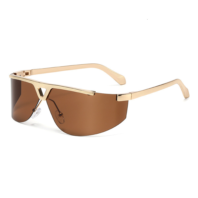 Elite Eyewear Women square High Street Elite Men Women Y2K Frameless Uv400 Sunglasses Glasses Fashion Retro Gray Metal Frame Anti-Ultraviolet - view 8