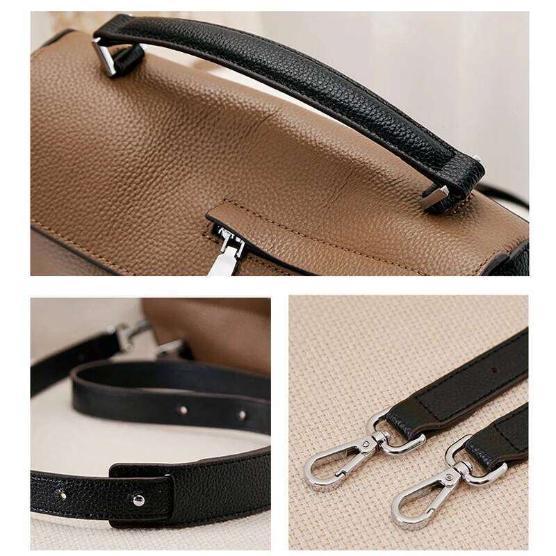 Famous Brand Design Women's Handbag Big 100% Head Layer Cowhide Female Shoulder Panelled Retro Soft Tote Bag