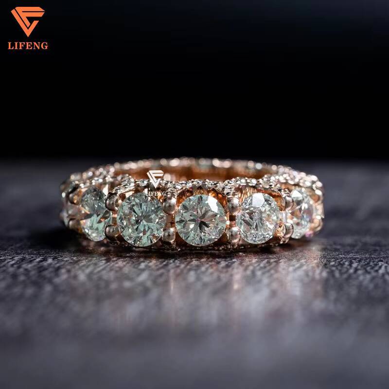 Latest Design 925 Sterling Silver VVS Moissanite Diamond Ring Plated Rose Gold Custom Wedding Ring Womens Fashion Jewelry