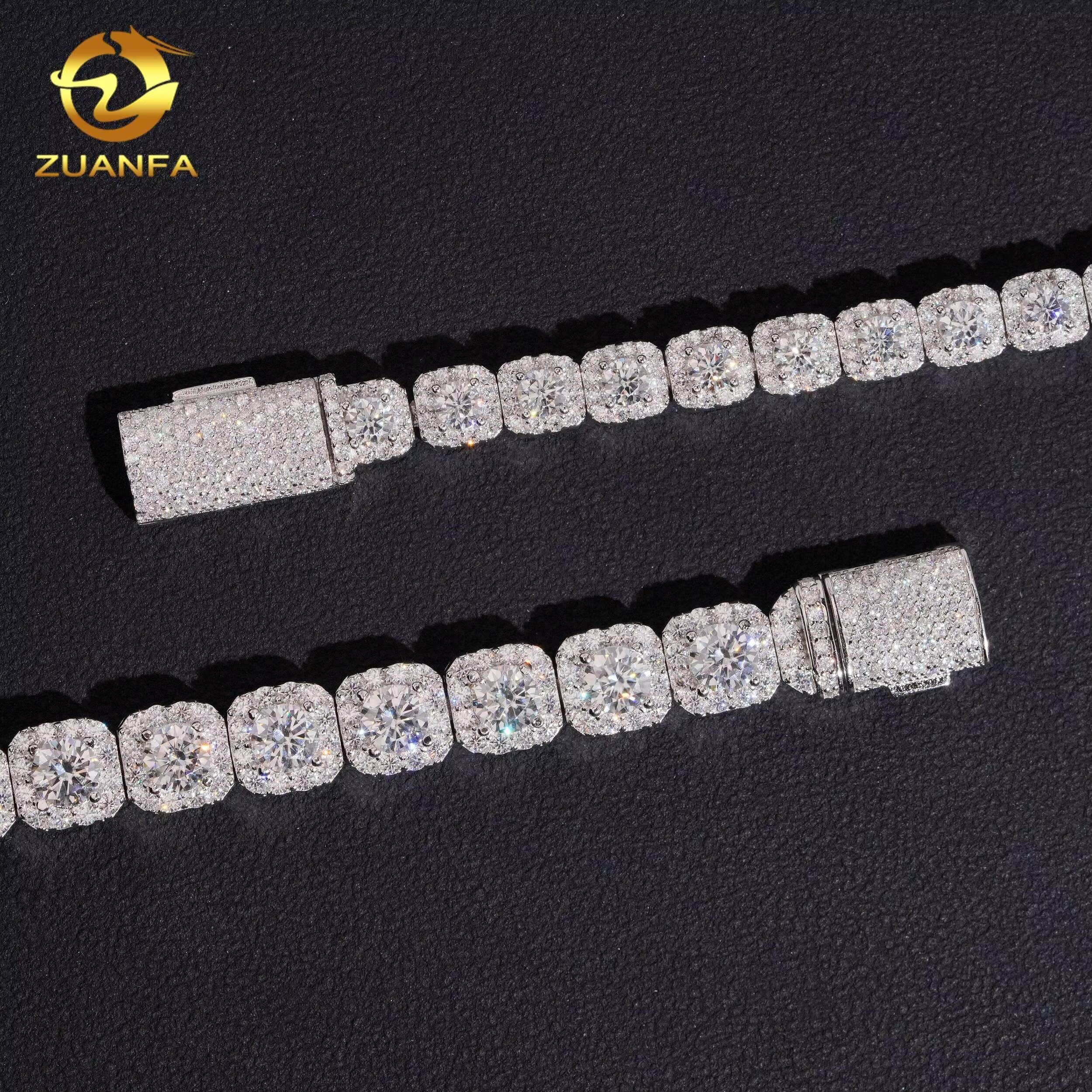 New Arrivals Hip Hop Style 925 Sterling Silver Pass Diamond Tester 6mm 8mm Cluster Tennis Bracelet
