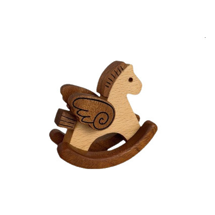Ornament Rocking Wooden Little Flying Horse Wooden Home Decoration Gifts DIY Creative Birthday Gift Souvenir