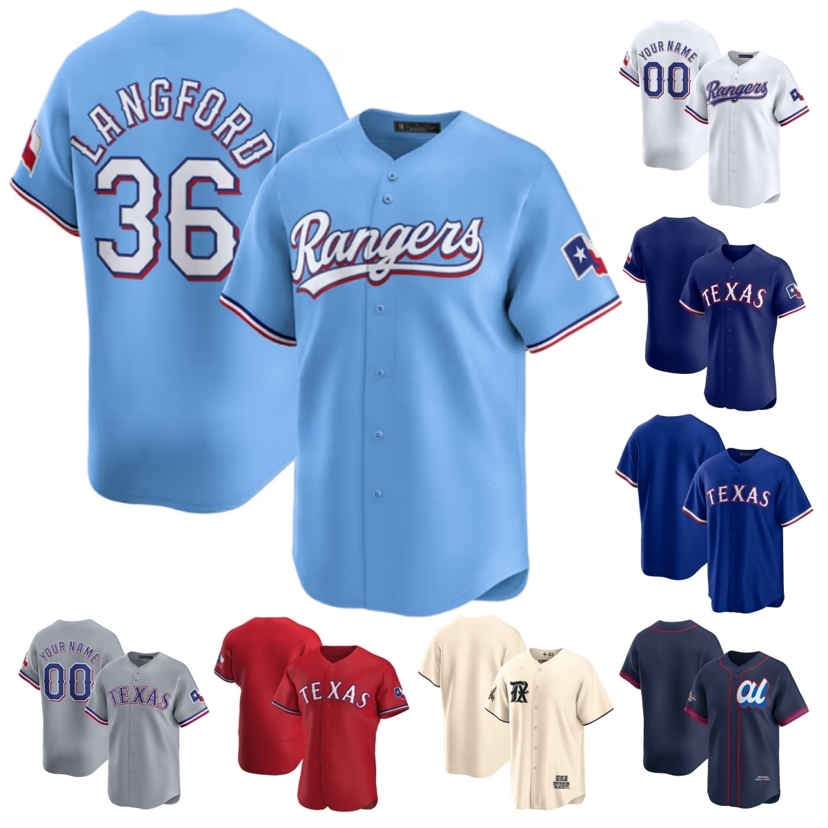Wyatt Langford Ranger Jersey Baseball Jake Burger Brandon Nimmo Corey Seager Josh Jung Josh Smith Danny Jansen Evan Carter Andrew McCutchen Men Women Youth