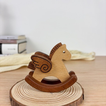 Ornament Rocking Wooden Little Flying Horse Wooden Home Decoration Gifts DIY Creative Birthday Gift Souvenir