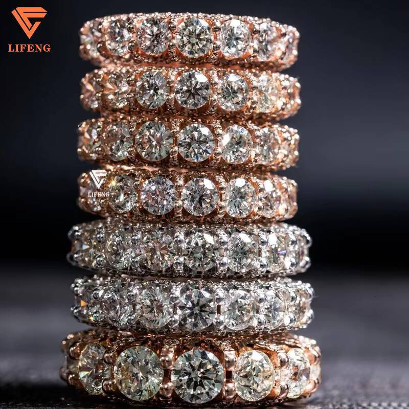 Latest Design 925 Sterling Silver VVS Moissanite Diamond Ring Plated Rose Gold Custom Wedding Ring Womens Fashion Jewelry