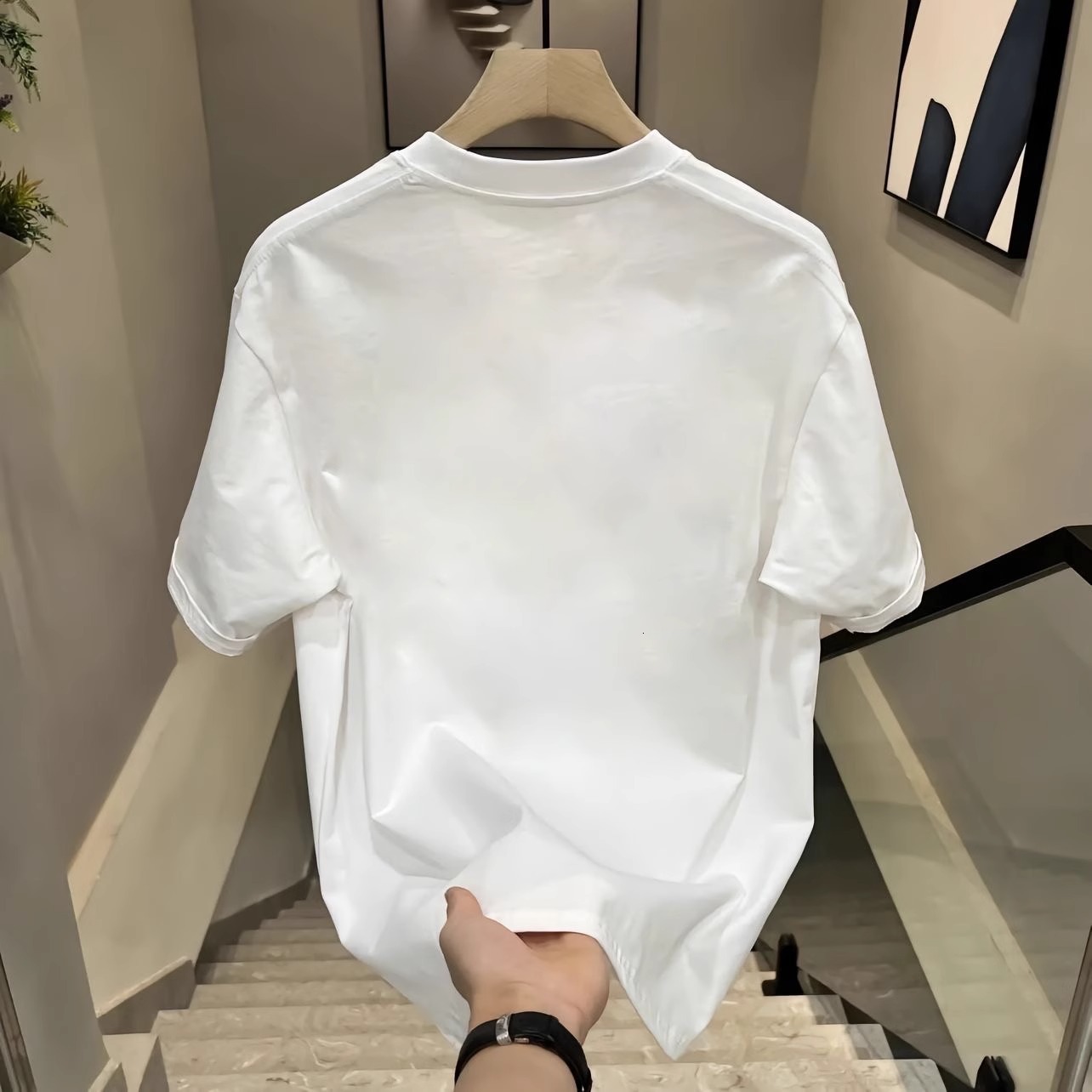 Luxury Brand Designer Wholesale Heavyweight Cotton Couple T-Shirt Men Plus Size Up To 3XL Black 2026 Summer Casual Short Sleeve Tee