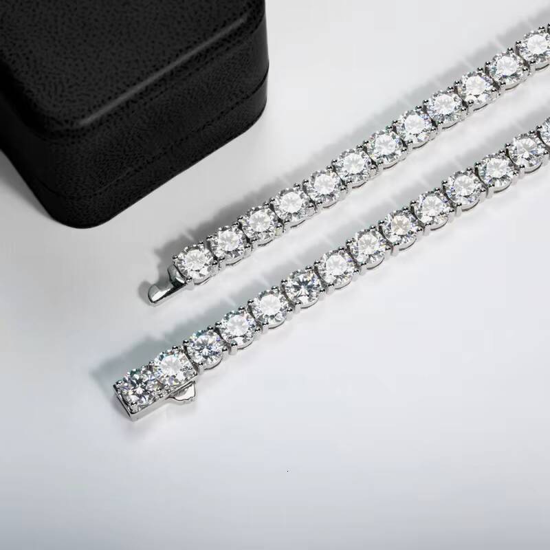 1 Ct Moissanite Tennis Necklace in 925 Sterling Silver Luxury Fashion Style for North American Live Commerce Drop