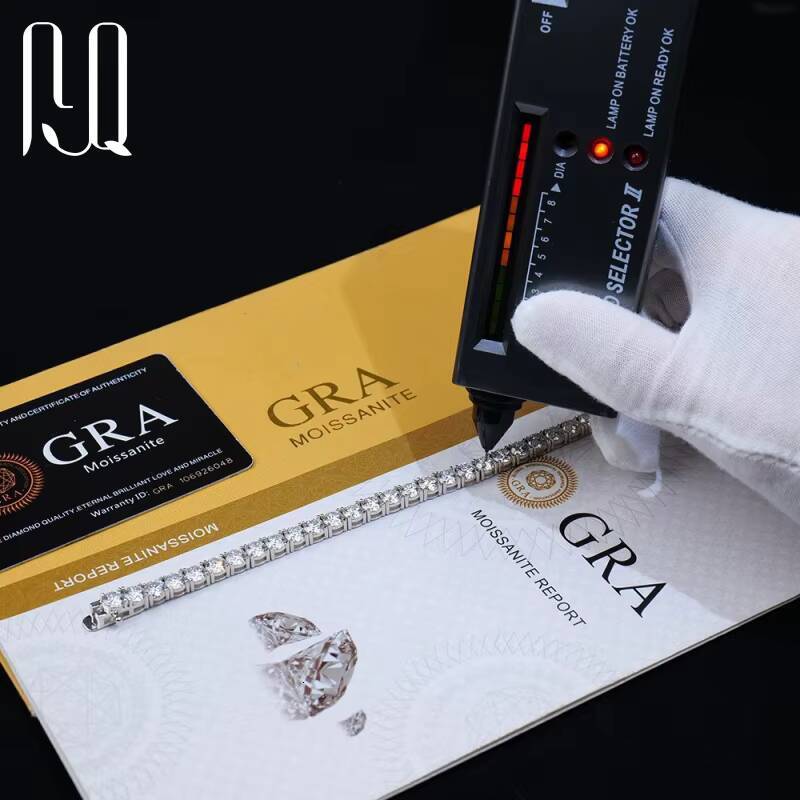 PYQ 3/4/5/65mm Blue Yellow pink Moissanite Chain Gra Vvs Sterling Silver 925 Diamond Moissanite Tennis Chain Bracelet for Women