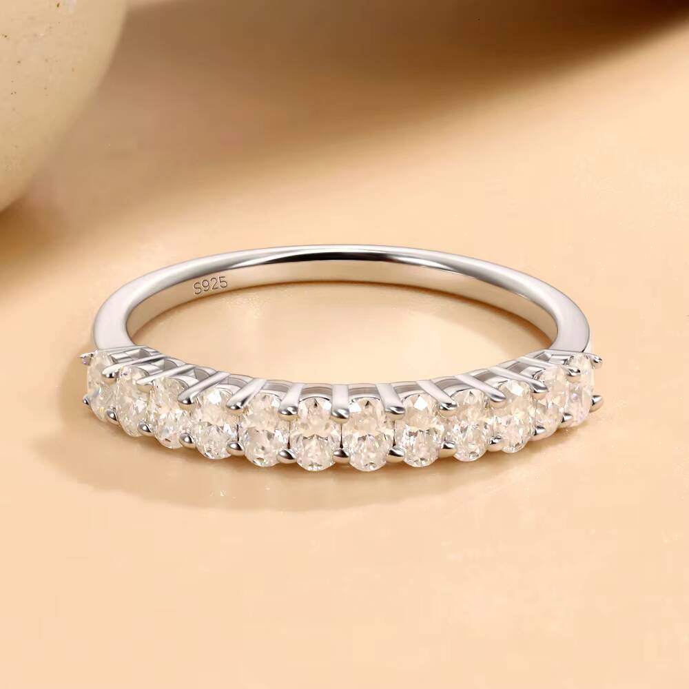 Oval Shaped 24mm Moissanite Eternity Band S925 Sterling Silver Gold Plated Unique yet Versatile Wedding Factory Direct