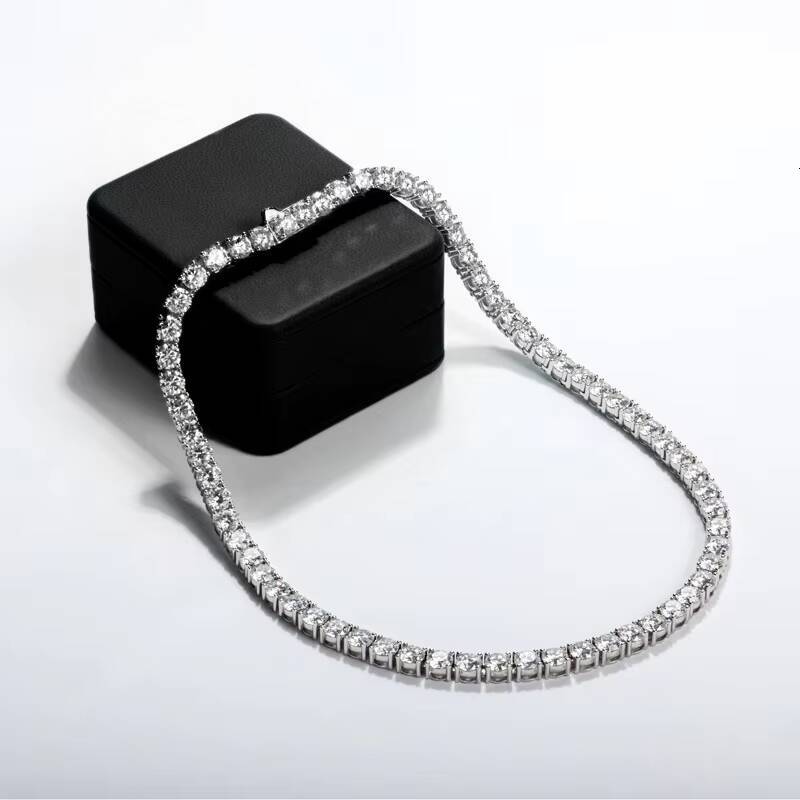 1 Ct Moissanite Tennis Necklace in 925 Sterling Silver Luxury Fashion Style for North American Live Commerce Drop