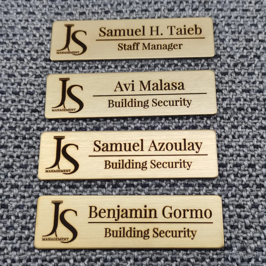 5x15 6x2 7x2 7x25 8x25CM Customize Brooch Pin Personalize Your Text ID Plate Metal Letterbox Mailbox Tag Sign Name Badge 260403BJ - view 4