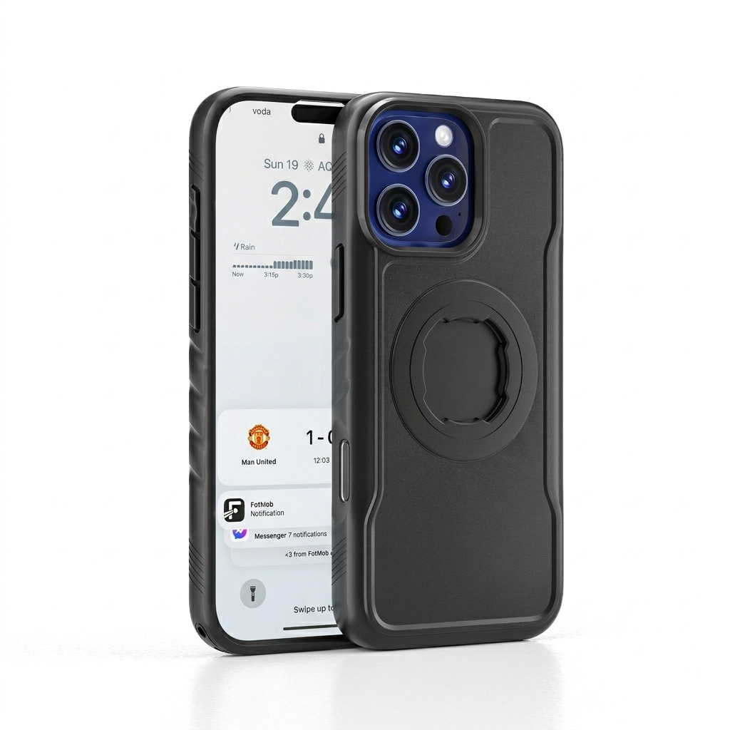 Rugged Cycling Case for iPhone 14 15 16 Pro / Pro Max - 45° Twist Lock & MagSafe Compatible - Impact Resistant Bike Mount Cover for MTB Road Motorcycl