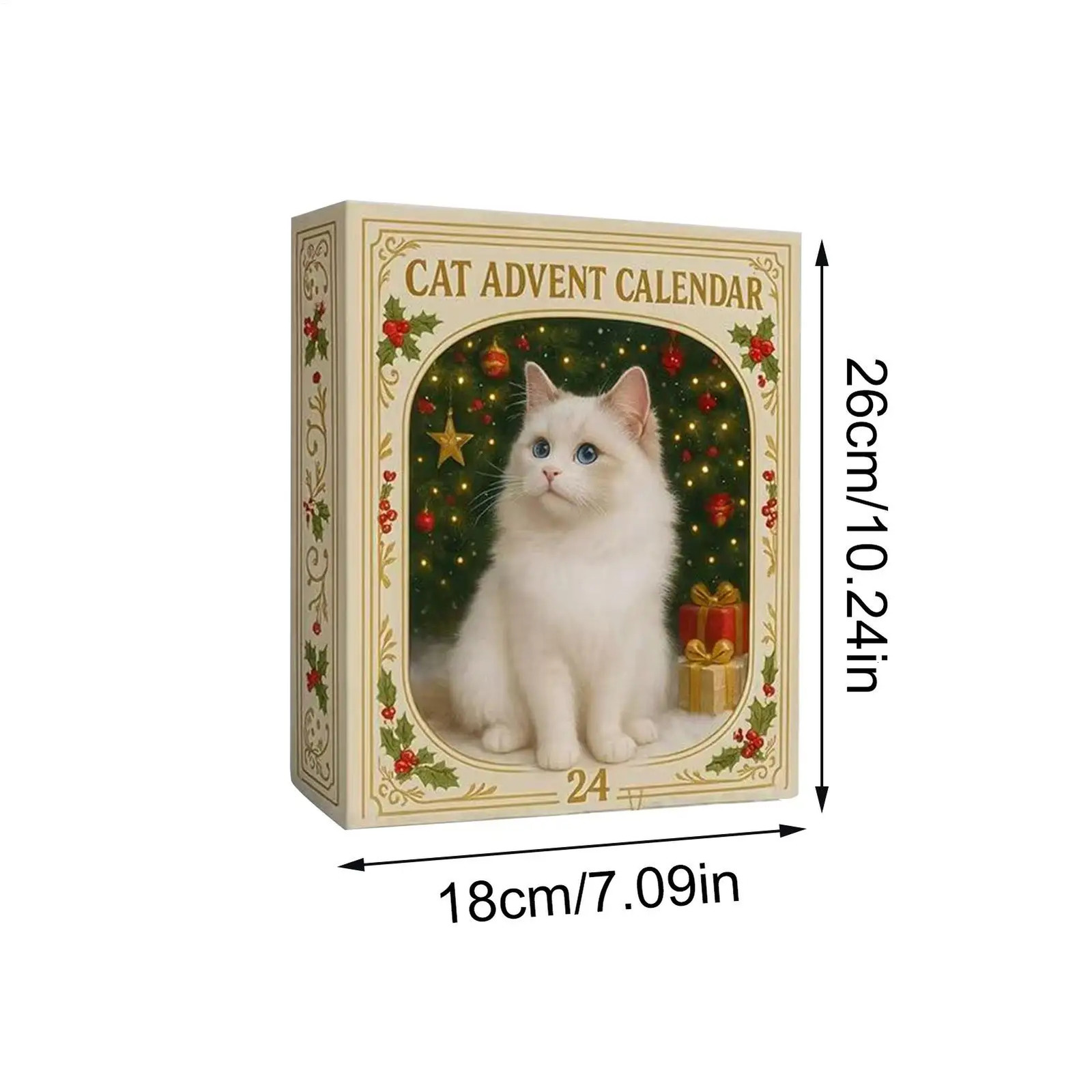 Creative Trends Cat Advent Calendar with 24 Clear Plastic Self-Adhesive Boxes, 2D Acrylic Flower Design Christmas Blind Box Gift - view 7