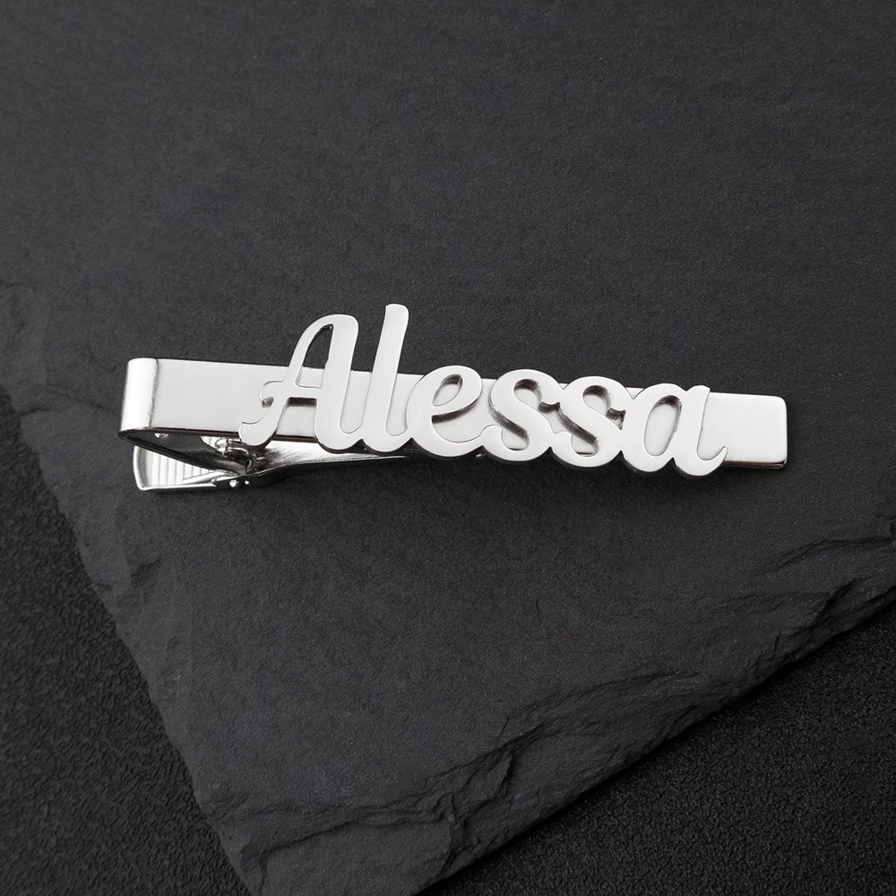 Customized Unique Name Personalized Tie Clip Stainless Steel Name Tie Clip Jewelry Mens Trendy Gift 260403BJ - view 6