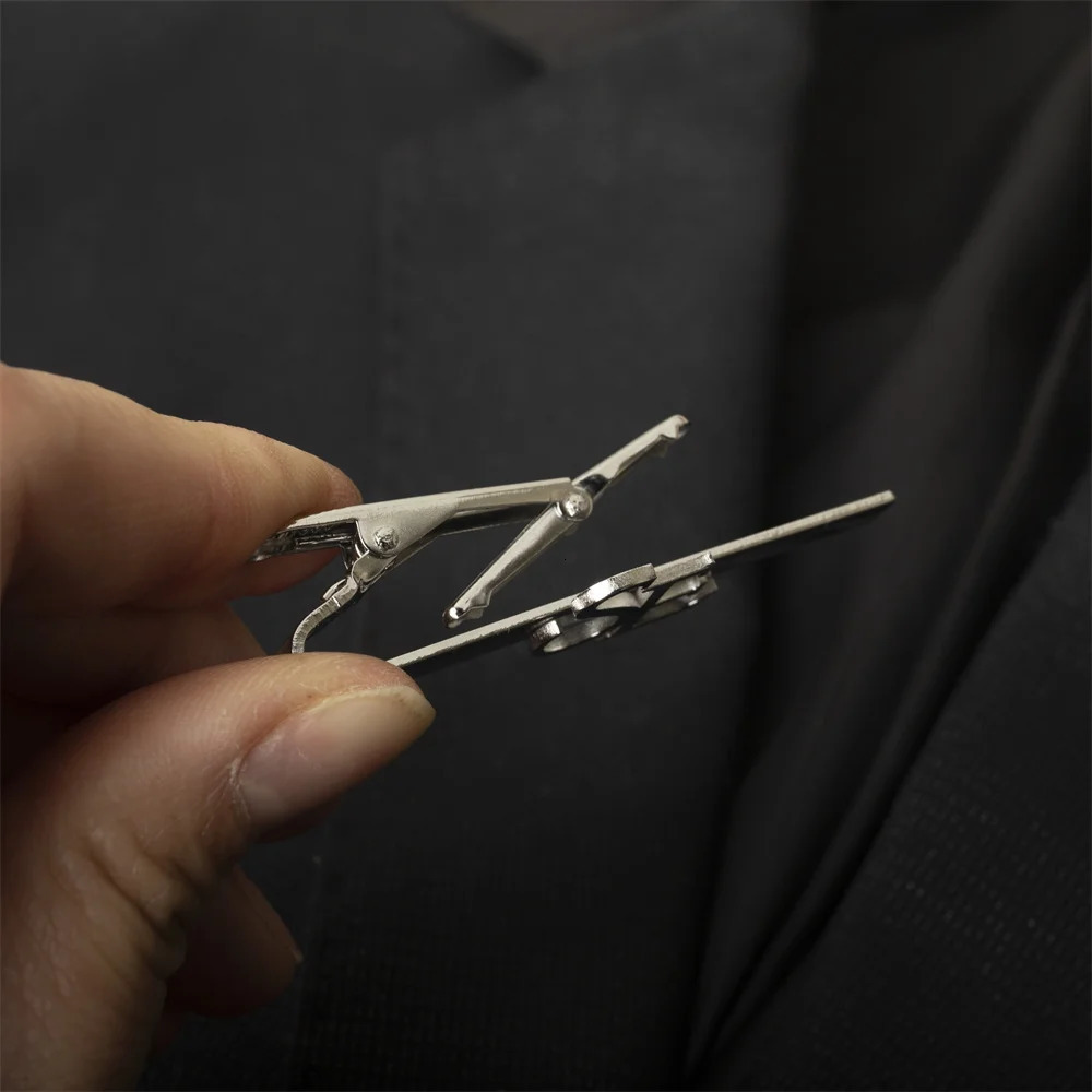 Custom Name Initials Tie Clip Mens Personalize Stainless Steel Letters Tie Clip Wedding Jewelry for Groom 260403BJ - view 3
