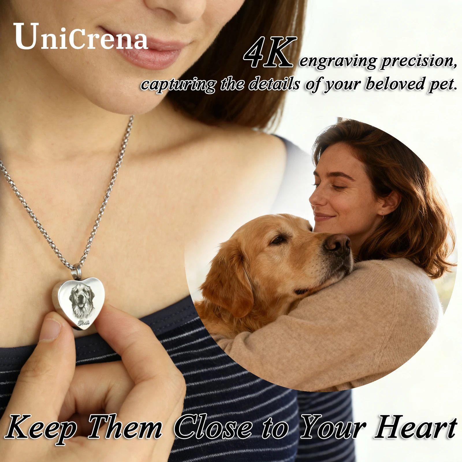 Pet Ashes Necklace for Dog Engravable Memorial Hair Keepsake Pendant - Stainless Steel Pet Loss Jewlery Gift for Women and Men 260403BJ - view 6
