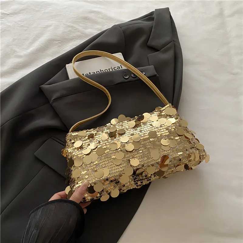 Sequin Evening Party Shoulder Bags for Women Lightweight Portable Ladies strap Crossbody Bag Solid Color fashion Female Handbag C260406