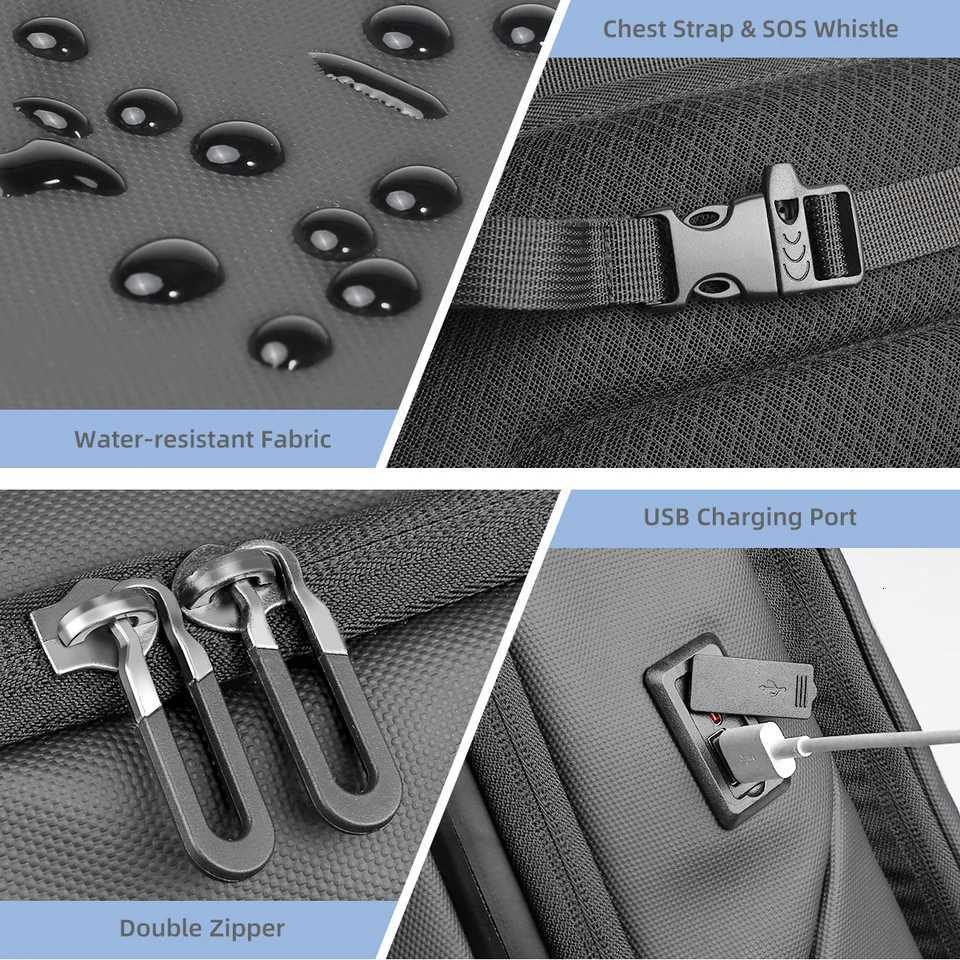 HK Travel Business Backpack for Men Large Capacity 17 Inch Laptop Backpack Multifunctional Anti-Theft Backpack Weekender Daypack C260406