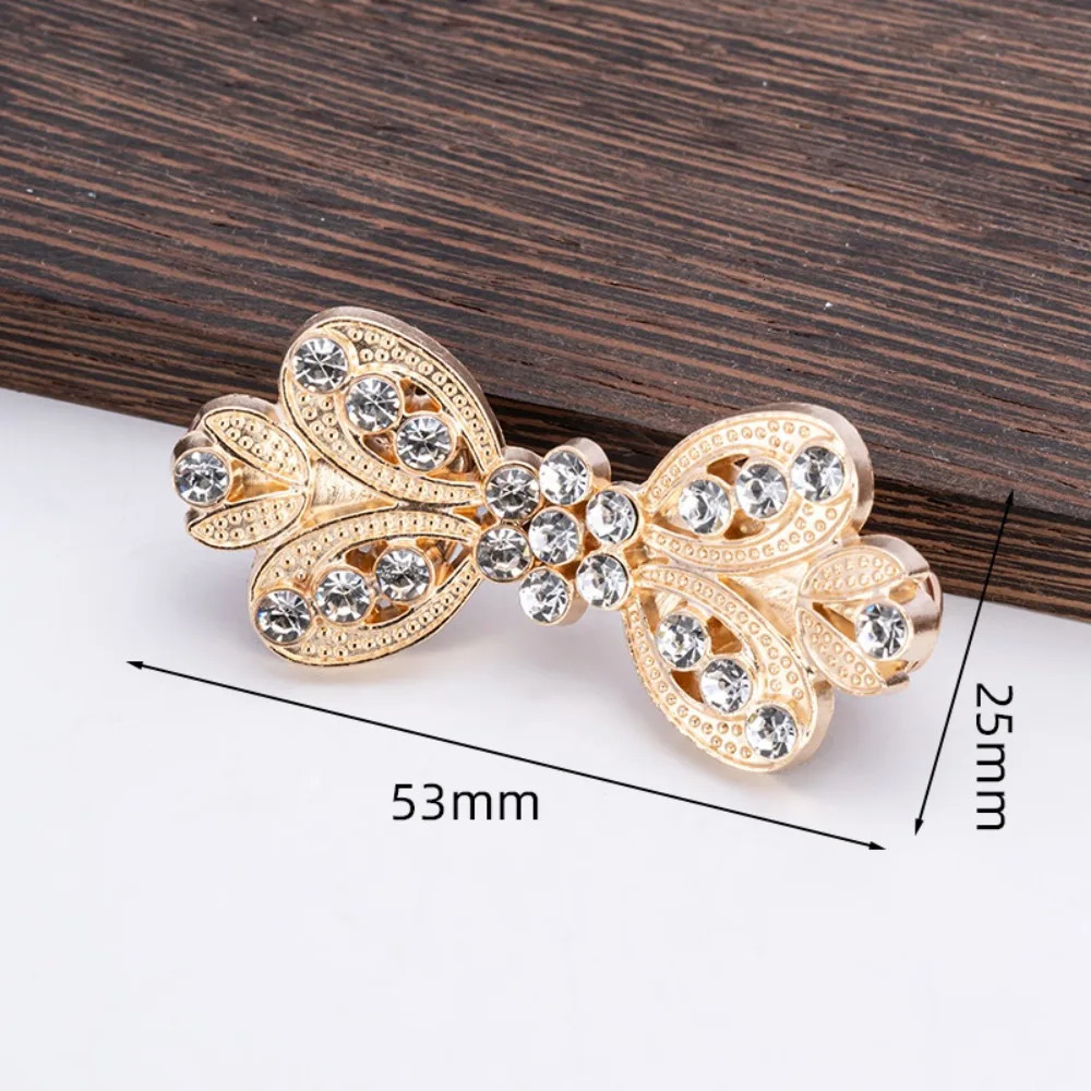Vintage Shawl Clips Alloy Rhinestone Brooch Pins for Women Scarf Clasp Anti-Slip Fixing Collar Clips Fashion Accessories Gifts 260403BJ - view 3
