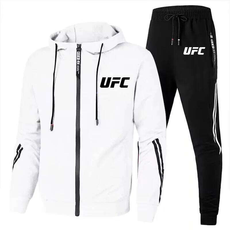 2026 Men's New Stylish Hooded Zipper Jacket + Jogging Pants Two-Piece Set For Spring-Autumn Outdoor Leisure And Sports Activities