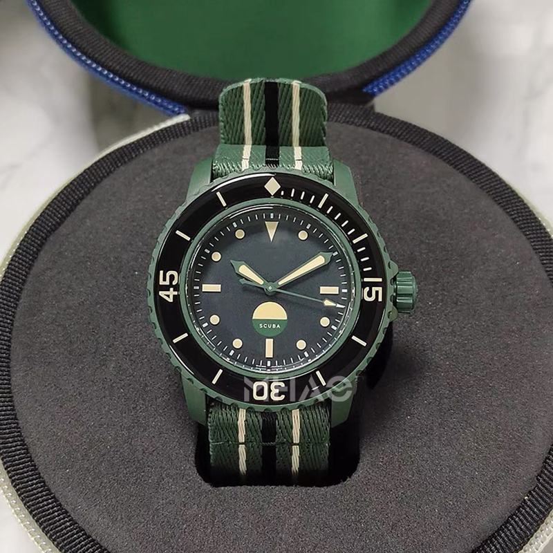 High quality 2026 Sports Automatic Mechanical Men's Watches Bio Ceramic BP United Five Oceans Watch Transparent Back Luminous World Time Mens Quartz Watch