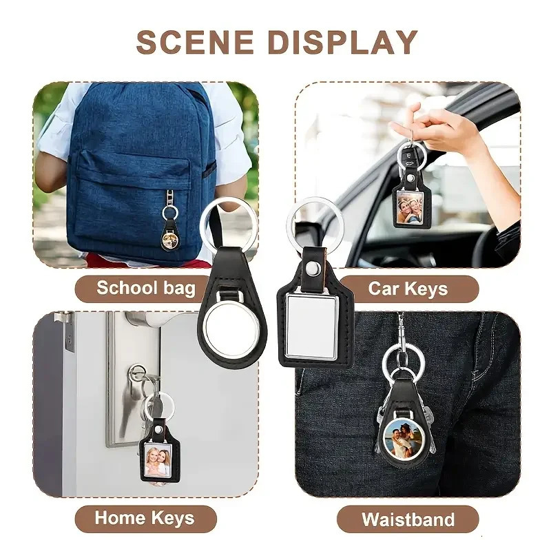 Personalised faux leather keychain DIY po key chain suitable as a keychain gift for both men and women 260403BJ - view 6