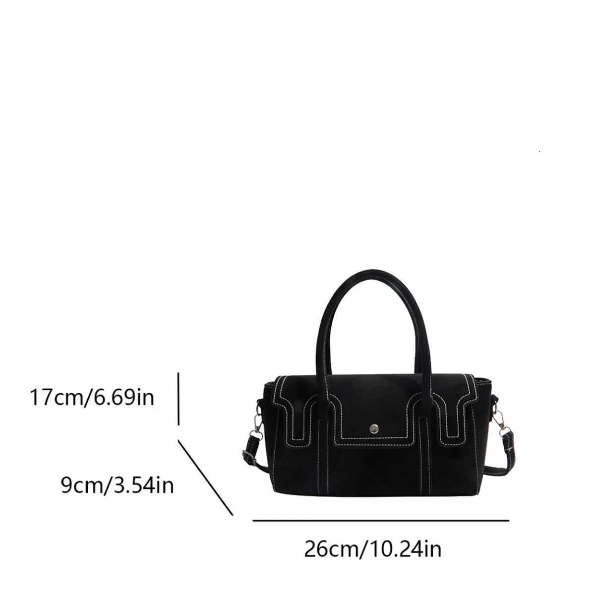 Trendy Retro Women Crossbody Bag Suede PU Quilted Handbag Solid Color Portable Shoulder Bag for Commute/Work C260406