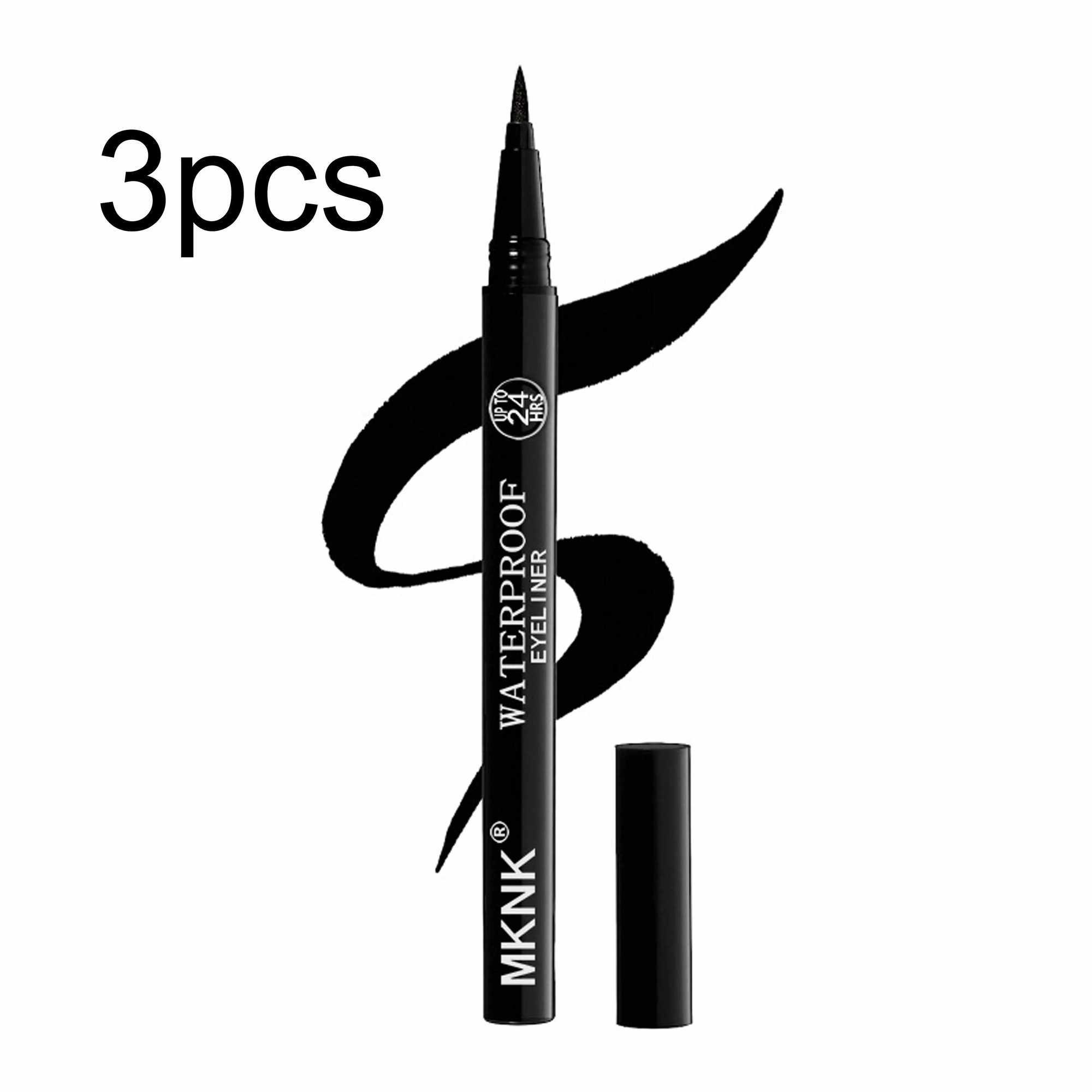 3pcs Luxe Beauty Waterproof Liquid Eyeliner Set Long-Lasting Black Eyeliner Pens Easy Glide Precision Tip Sweat-Resistant H260406