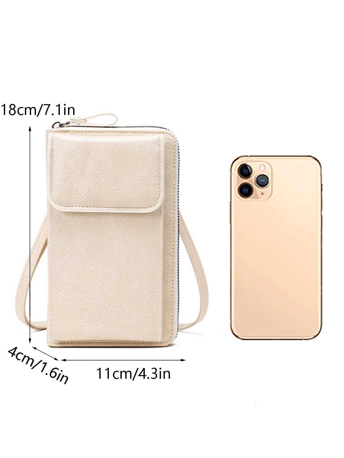 MIYIN Multi functional retro style PU leather crossbody bag fashionable solid color mobile phone bag womens casual shoulder bag C260406