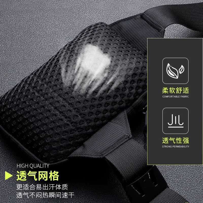 A stylish mens mini crossbody bag crafted from nylon fabric featuring a honeycomb-patterned back panel designed to hold a mob C260406