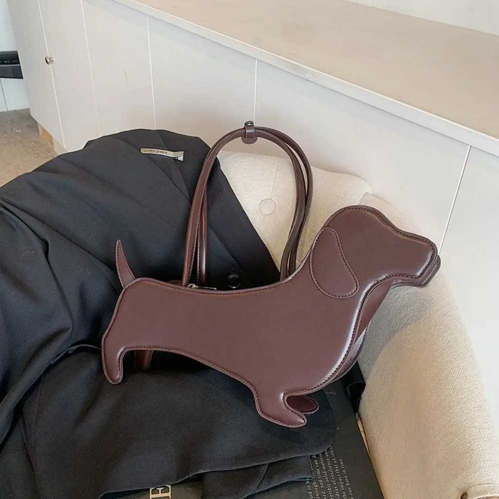 Creative Sausage Dog Dachshund Dog Bag Three-dimensional Creative Animals Shoulder Bag Pu Leather Cute Cartoon Handbag Outdoor C260406