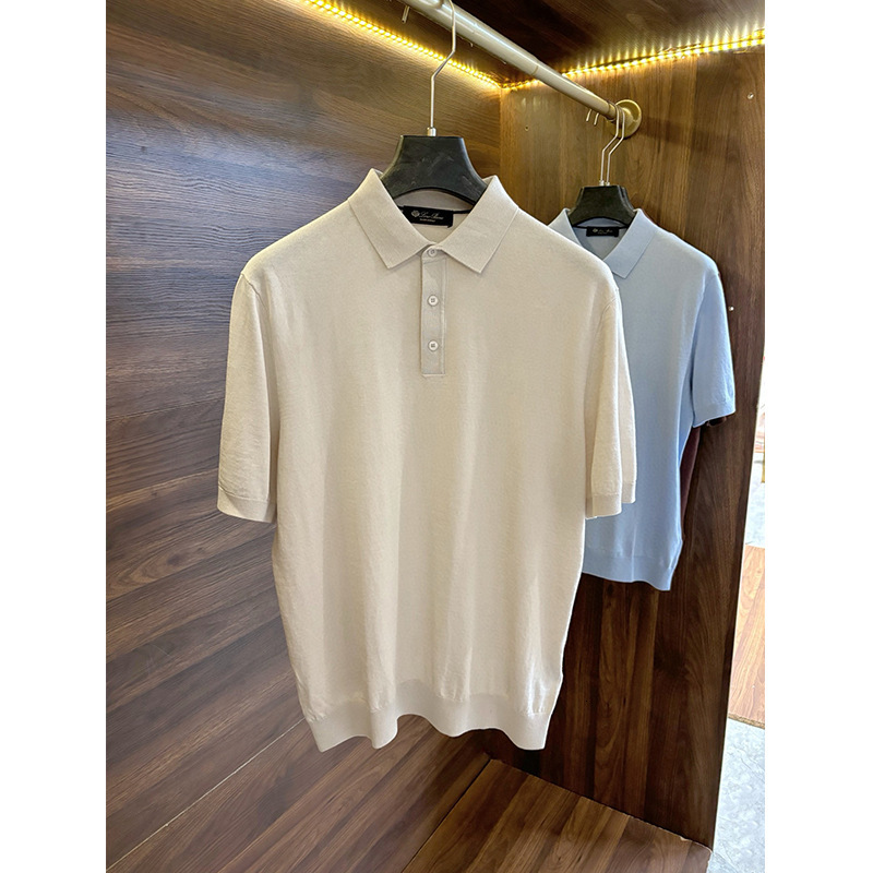 Italian Old Money Style Men's Summer New Silk Cotton Turn-Down Collar Business Casual Breathable Versatile Men's Short Sleeve LP