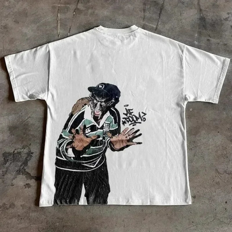 Sopula Vintage The Illest Villain Mf Doom Graphic Casual Street T-Shirt Harajuku Oversized T Shirt Graphic T Shirts 260403