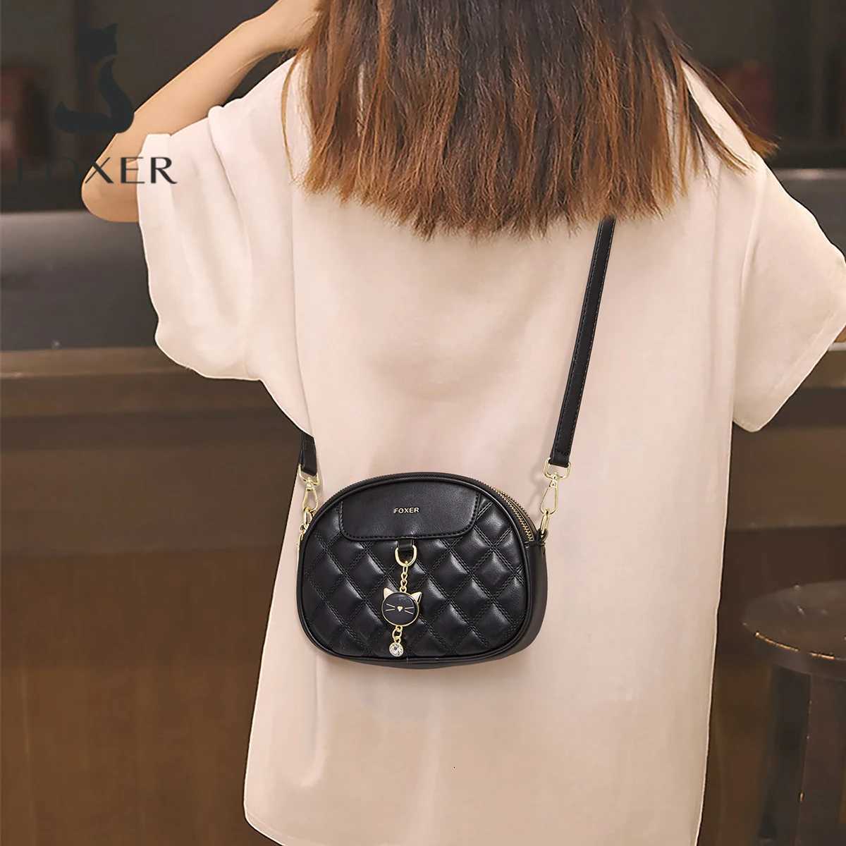 FOXER 2026 Chic Shell Bag Womens Shoulder Bag Fashion Small Cellphone Bag Females Daily Commuting Crossbody Purse C260406