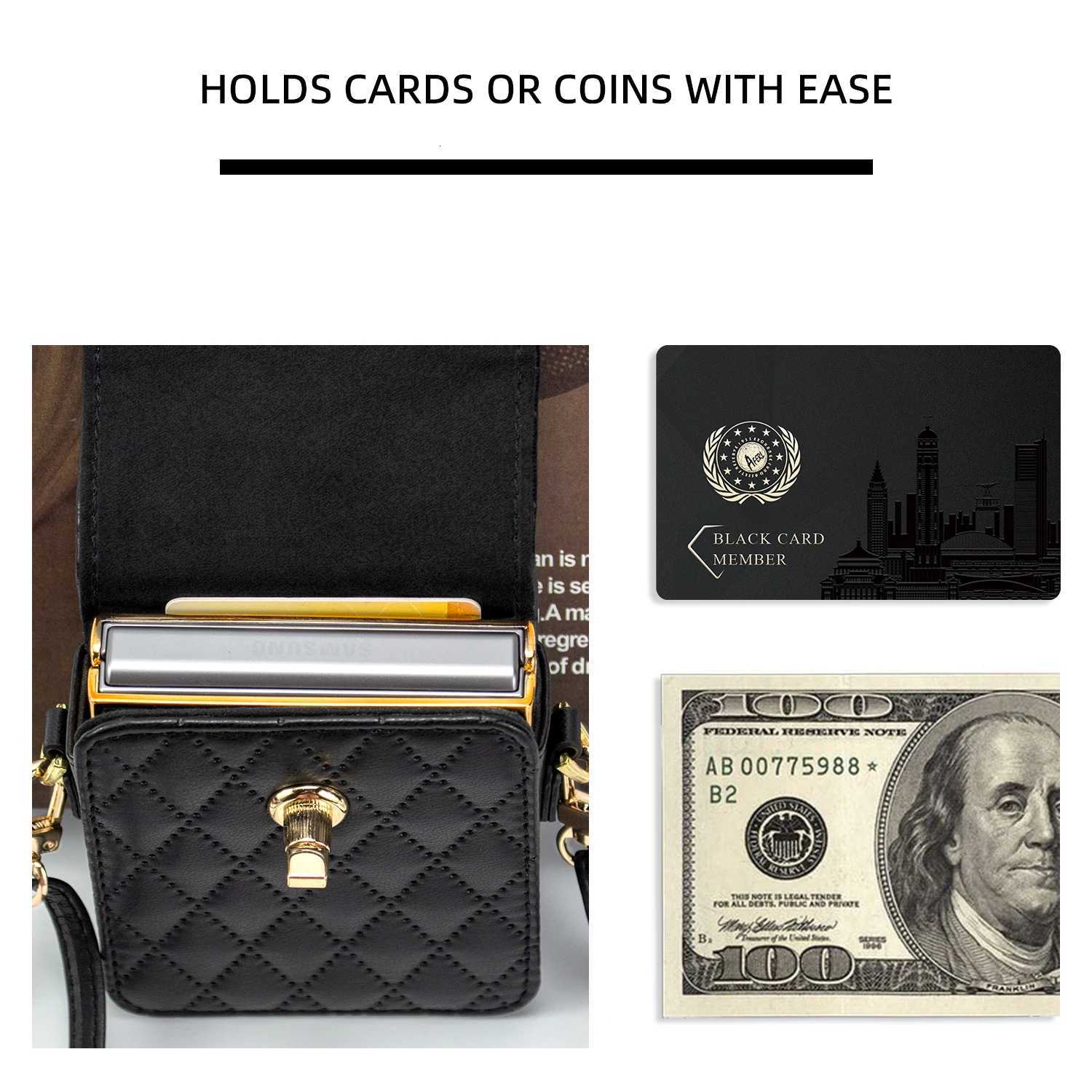 WomenGirls Fashion PU Leather Mini Phone Bag With Adjustable Crossbody Lanyard Strap For Galaxy Z Flip 7/6/5/4/3 Phone Case C260406