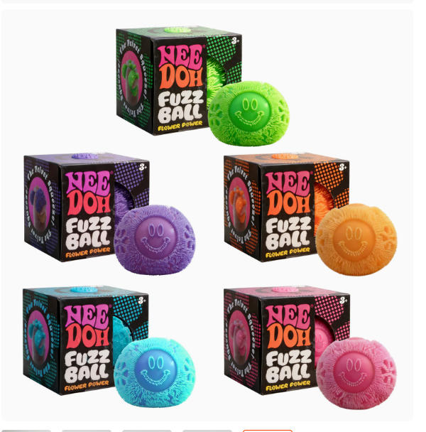 New Needoh Flower Plush Toy Ball Series, Creative Cute Healing Soft Non-sticky Portable Office Stress Relief Squishy Toy Ball