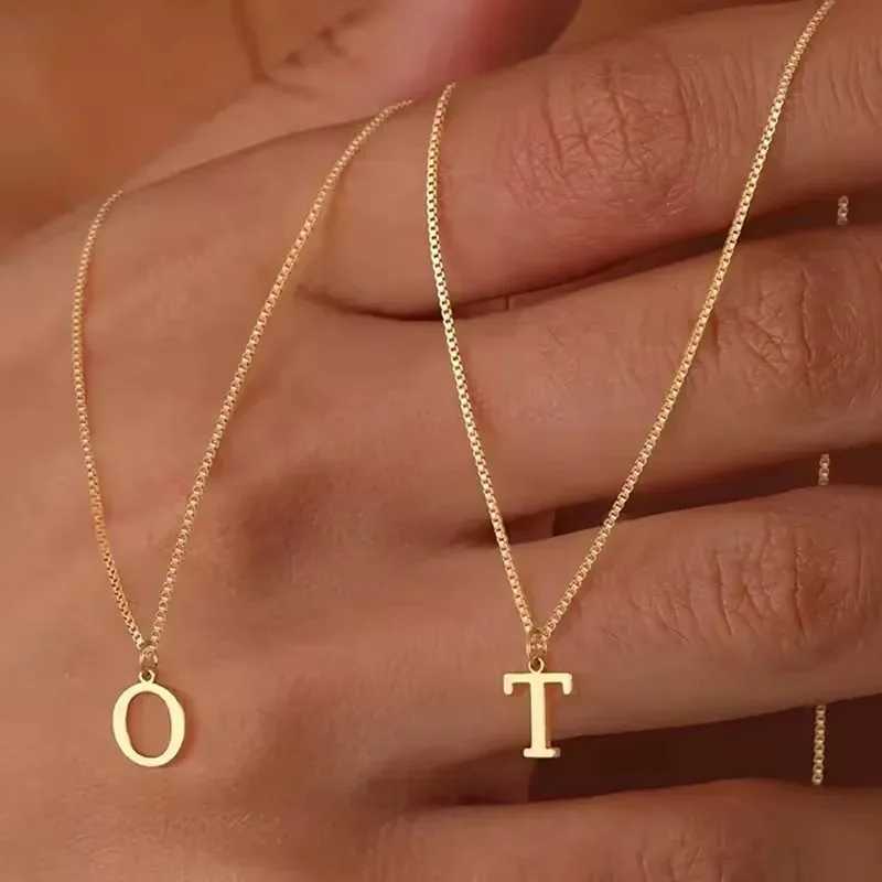 A-Z Initial Necklace 18K Gold Plated Necklace Cute Letter Stainless Steel Necklace for Women H260406