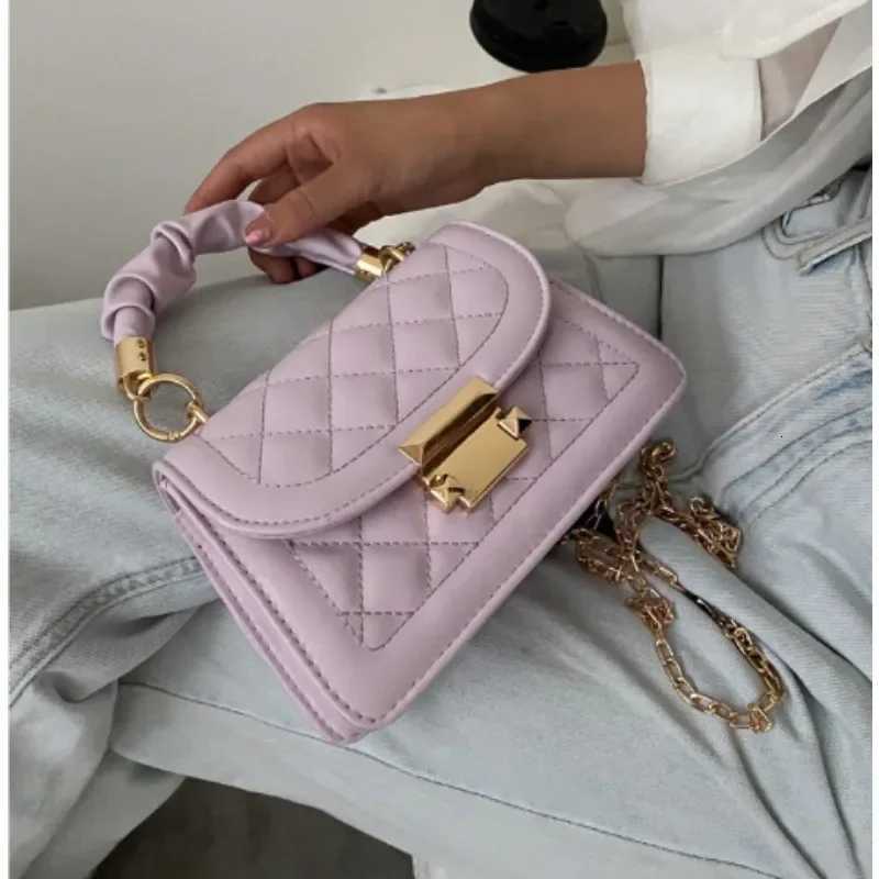 Grid pattern tote bag womens decoration flap wallet fAshion PU leather crossbody bag high quality bag C260406
