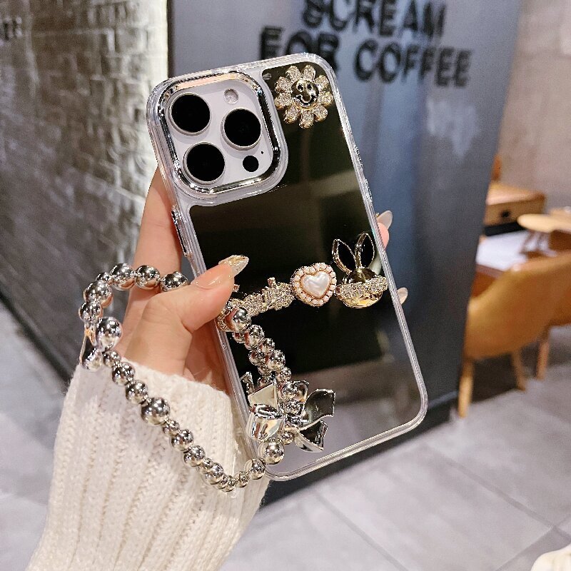 Luxury Designer 3D Bling Star Mirror Phone Case Full Rhinestone Sparkly Protective Cover For Iphone 17 Pro Max 15 14 Fashion Case