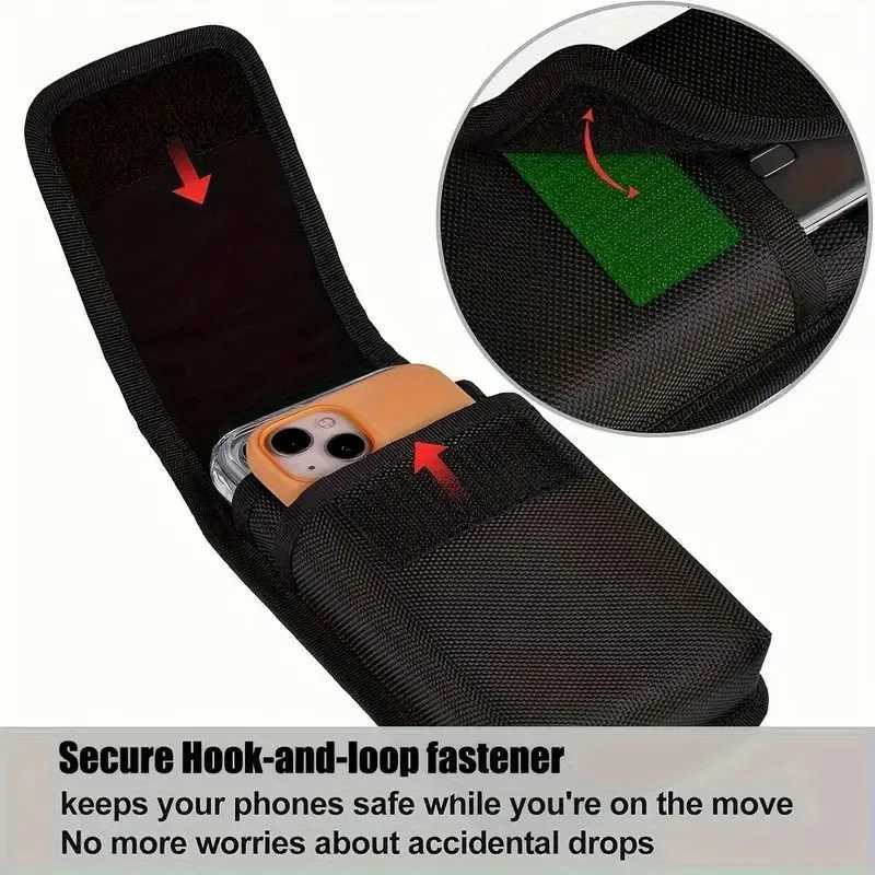 Universal phone bag under 75 inches Nylon Dual Pocket Cell Phone Belt Pouch Case Mens Outdoor bag for iPhone Samsung Xiaomi C260406