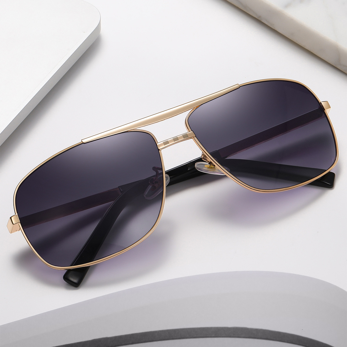 2026 New Vintage Retro Square Frame Sunglasses for Men, Street Style Fashion, Hot Item Shades - view 5