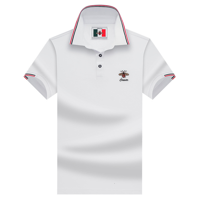New Embroidered Small Bee Short-sleeved Polo Shirt For Men - High-end Fashionable Brand - Designer Short-sleeved Shirt - Luxurious Business Jacket