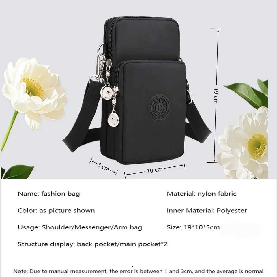 Mobile Phone Women Bag Nylon Cell Phone Bag Coin Purse Strap Shoulder Bag Small Crossbody Bags for Women Wallet Travel Purse C260406