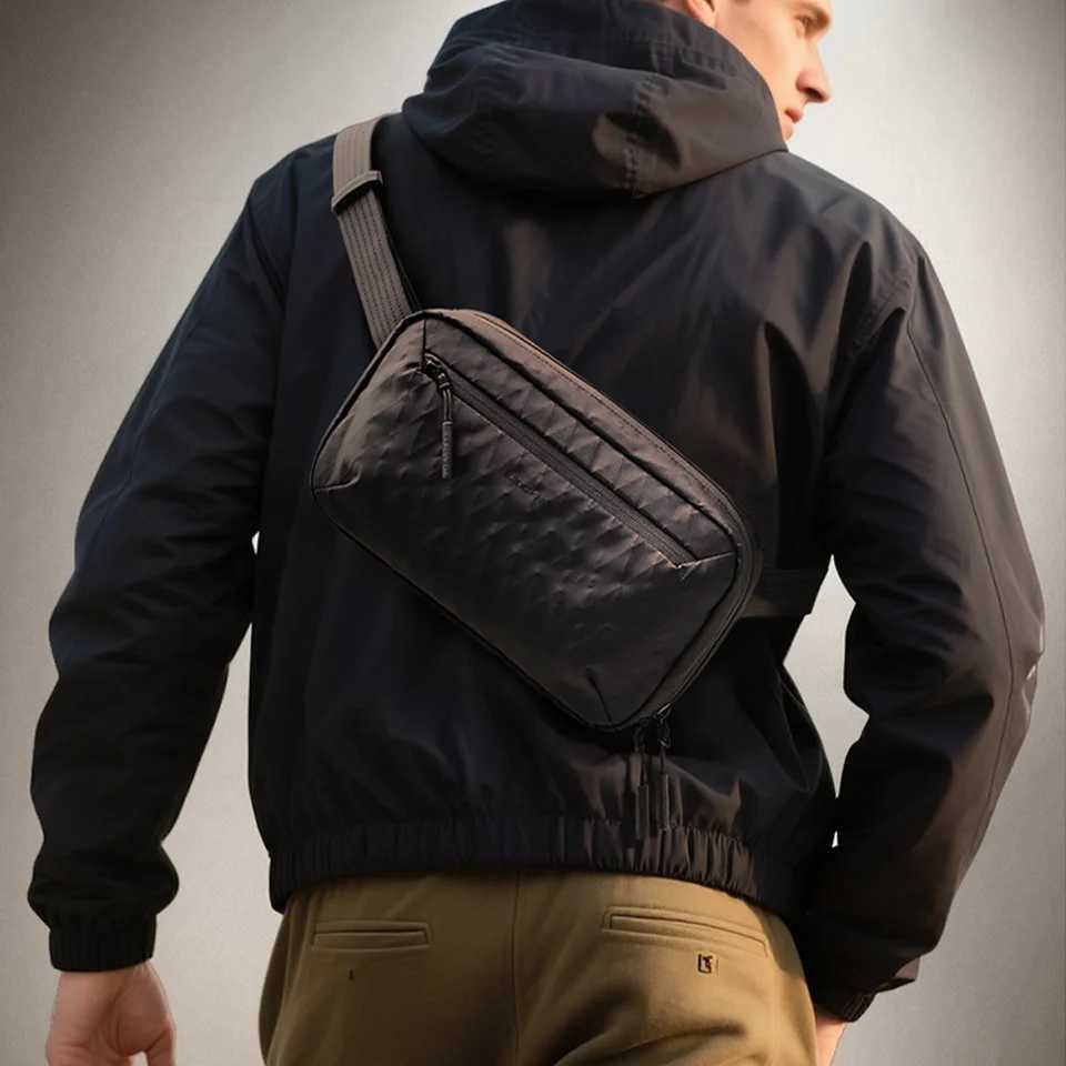 HcanKcan Mens shoulder bag Lightweight Crossbody Bag Multiple Pockets Waterproof X-Pac Fabric Travel Bag Portable Storage Bag C260406