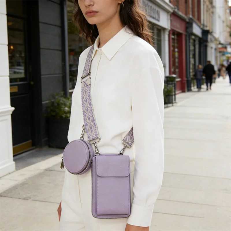 Buylor Fashion Womens Phone Bag Leather Mini Mobile Phone Shoulder Bag Casual Travel Shopping Lightweight Portable Small Purse C260406