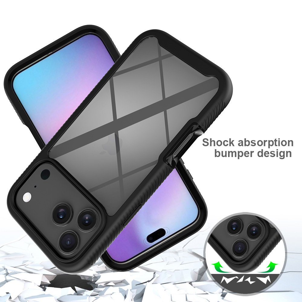 Compatible with iPhone 14-17 Series TPU Full Coverage Anti-fall Case, Clear Hard Cover