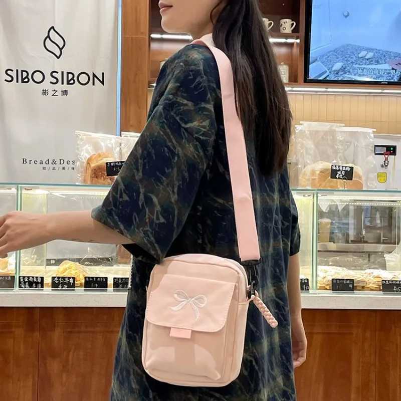 Bow Fashion Shoulder Bag Adjustable Strap Trendy Mini Crossbody Bag Solid Color Daily Messenger Bag Purses and Handbags 2025 New C260406