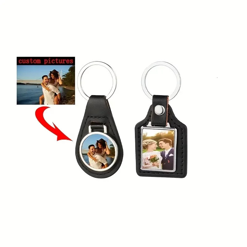 Personalised faux leather keychain DIY po key chain suitable as a keychain gift for both men and women 260403BJ