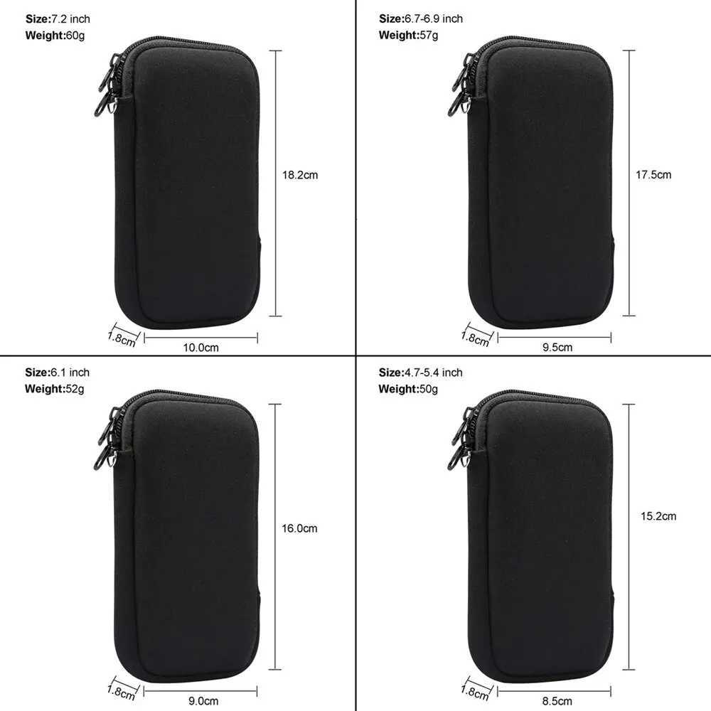 Universal Neoprene Phone Bag For iPhone 15 14 13 Pro Max Samsung Xiaomi Charge Cable Shockproof With Hanging Rope Storage Pouch C260406