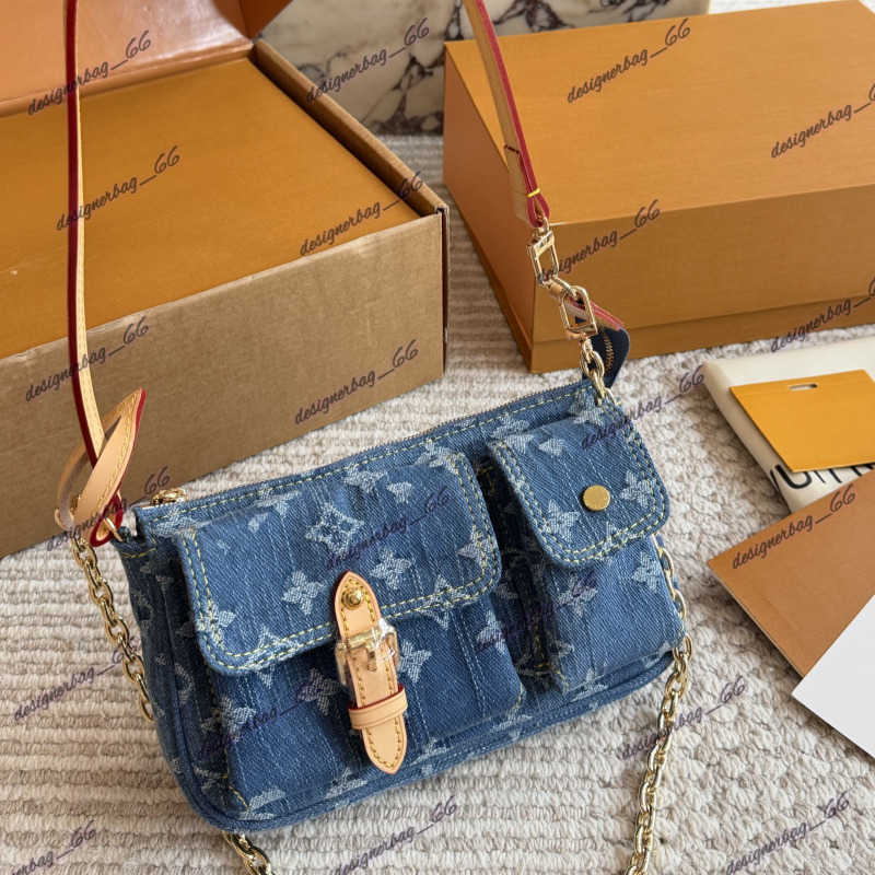 Top 10A Luxury Designer bag women lvsity Denim Vintage Tote Bag Carryall Shoulder Bag Handbag Crossbody messenger Shopping Bag Moon Purse Hills Clutch Wallet